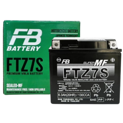 แบต FB FTZ7S แบตขนาด 7 แอมป์ มอเตอร์ไซค์ QBIX, NMAX, AEROX, CBR, CRF