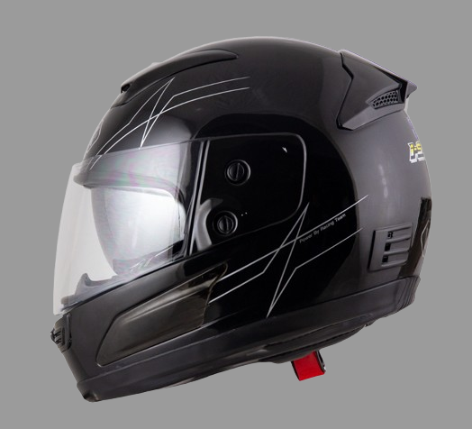 หมวกกันน็อค index 811 i-shield แว่น 2 ชั้น สีดำเงา